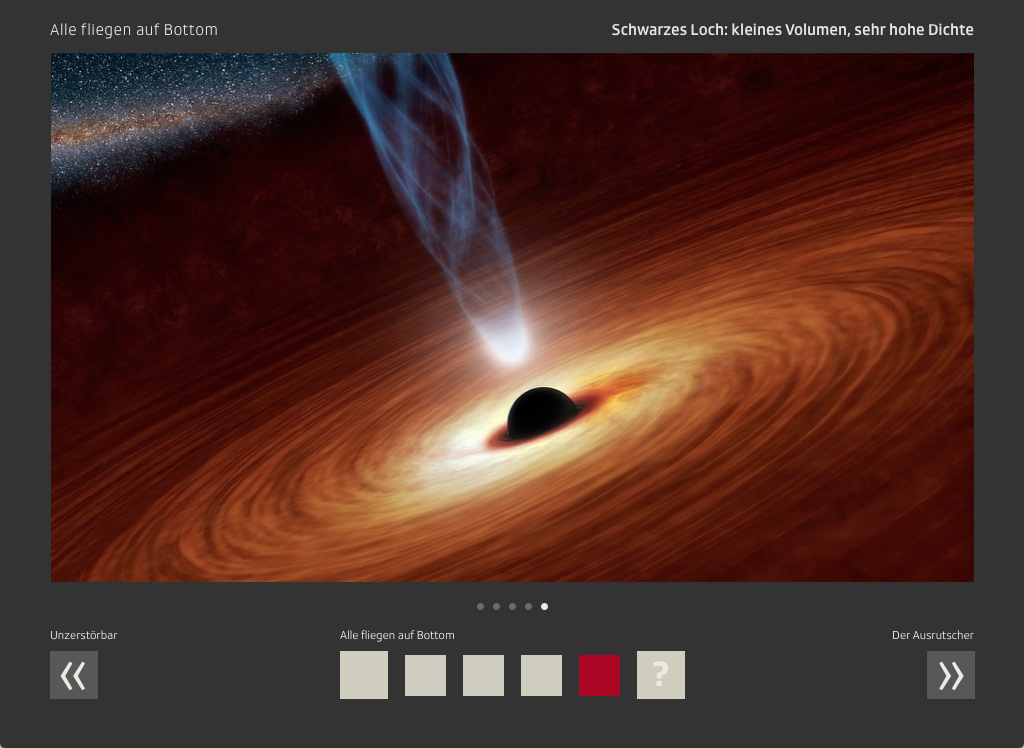 Schwarzes Loch kleines Volumen grosse Dichte